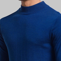 Kaos Pria Ukuran Besar Mock Neck 100% Katun Fleece, Rajutan Ringan, Bahan Bernapas Anti Kusut untuk Layering (Pesanan Grosir)