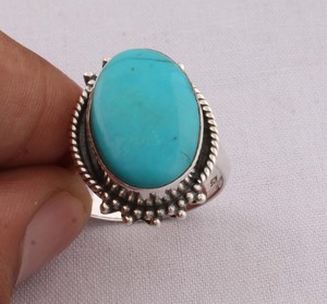 Shree Jaipur Silver Boho Natural Oval Amethyst Sterling Silver <b>Beaded</b> Halo Ring-Unisex Antique Oxidized Finish Factory <b>Direct</b> - Product Image 1