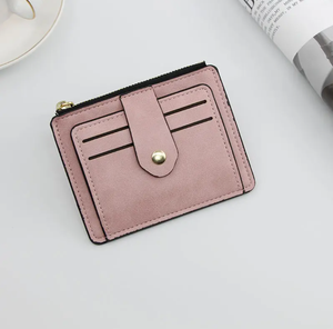 Custom Genuine Leather Card <b>Holders</b> High Quality Men Card <b>Holder</b> <b>Wallet</b> Pocket Mini Smart Slim Crazy Horse Leather Zipper 2026 - Product Image 1