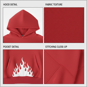 Conjunto de Sudadera con Capucha Extra Grande para Hombre, Premium, 500 g/m², Personalizable para Impresión Puff, 100% Algodón para Invierno - Product Image 4