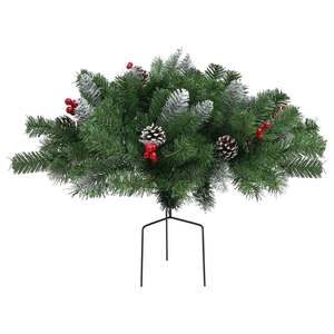 Sapin de Noël artificiel pré-éclairé en PVC vert de 15,7 pouces pour allée - Product Image 3