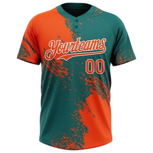 Camiseta de Softbol Verde Naranja Lista para Juego, Malla Premium Bird Eye, Logotipo Personalizado, Nombre del Patrocinador, Número, Fabricante para Pedidos al por Mayor - Product Image 2