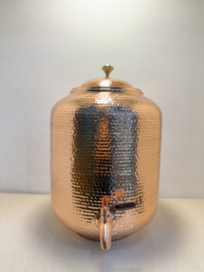 Distributeur d'eau en cuivre pur le plus vendu avec robinet anti-fuite, design martelé à la main écologique, réservoir d'eau potable de 14 L pour la maison - Product Image 5