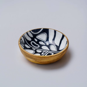 Tazón de ensalada de madera personalizado, hecho a mano, esmaltado, con impresión interior, vajilla decorativa para ensalada, juegos de vajilla. - Product Image 1
