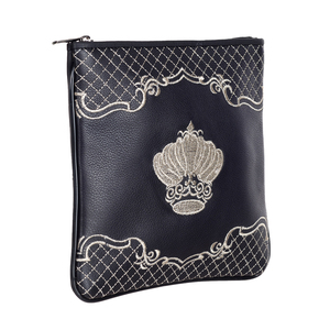 Pochette en cuir brodée à la main Zarri avec motif hébreu, pour coussin, couverture de livre, sacs Tallit – Qualité supérieure, unique, personnalisable, vente en gros, Inde - Product Image 4