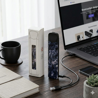 Briquet électrique rechargeable coupe-vent à plasma avec double arc et allumage sans flamme, gravure de logo personnalisée pour les amateurs de fumeurs