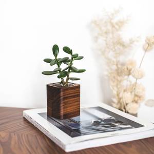 Grand pot à fleurs carré en bois moderne, écologique, pour la décoration de la maison, du jardin, de l'hôtel, ou de la table. - Product Image 1