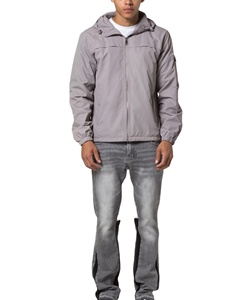 Custom Casual Summer Plus Size <b>Running</b> Waterproof Windbreaker <b>Jacket</b> <b>Reflective</b> Piping Men Lightweight Polyester Hooded Zip-Up - Product Image 1