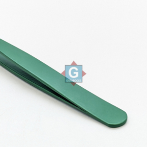 Pince à épiler sourcils verte à pointe inclinée en acier inoxydable – Outil de coupe durable au style moderne - Product Image 3