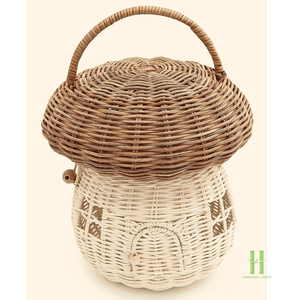 Cesta de Almacenamiento de Ratán Natural Hecha a Mano, con Tapa, Cesta de Juguetes Tejida para Habitación Infantil, Decoración del Hogar, Personalizable - Product Image 6