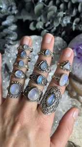 Rainbow Moonstone <b>Silver</b> Ring 925 Sterling <b>Silver</b> Ring <b>Solid</b> 925 Sterling <b>Silver</b> - Product Image 1