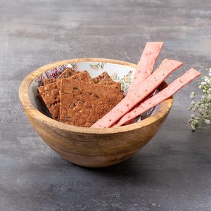 ชามไม้มะม่วงสำหรับเสิร์ฟสลัดและของหวาน พร้อมลายตกแต่ง - Product Image 6