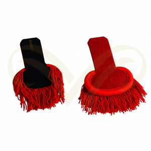 Épaulettes d'officier personnalisées en viscose avec broderies en fils métalliques, rouge et noir - Product Image 2