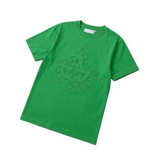 Camiseta Verde para Mujer con Gráfico en Relieve, Manga Corta, Cuello Redondo, Informal, a la Moda, Diseño Texturizado, Cómoda, para Uso Diario, Verano - Product Image 2