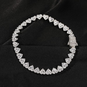 New Arrival Double Layer Bling Heart Shape <b>Love</b> CZ Tennis <b>Bracelet</b> Cubic Zirconia Women Men Jewelries - Product Image 4