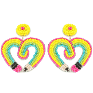 Seed Bead <b>Earrings</b> Multi Color Drop Shape Embroidered <b>Handmade</b> <b>Earrings</b> From India Fashion Jewelry for Women and Girls - Product Image 6