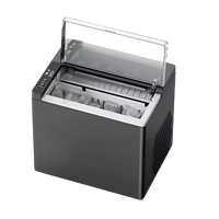Sudex IM-08 Macchina per Ghiaccio Digitale Elettrica da Banco con Display LED, Produzione 12KG/Giorno, Cubetti di Ghiaccio a Proiettile, Raffreddamento Rapido Automatico, Portatile per Hotel