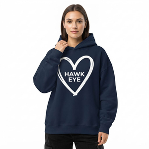 Sudadera con capucha de algodón extragrande personalizada con logotipo personalizado, estilo streetwear con hombros caídos para mujer - Product Image 1
