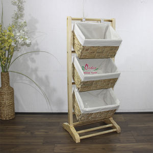 Artex Dong Thap Factory Vietnam Handmade Natural Handicrafts Seagrass <b>Storage</b> <b>Magazine</b> Rack With Slanting Shelves - Product Image 3