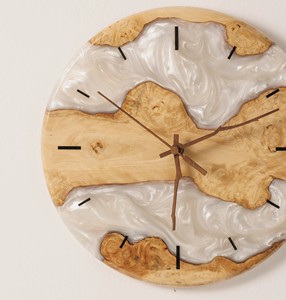 Modern Wood <b>Wall</b> <b>Clock</b> <b>for</b> Minimalist Home Decor Art Deco Design <b>for</b> <b>Living</b> <b>Room</b> Resin and Epoxy Perfect Gift - Product Image 2