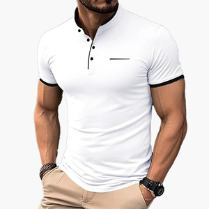 Camisa de Manga Corta Azul Marino para Hombre, con Botones, Informal, Tejida, 100% Algodón, de Secado Rápido, Transpirable, Corte Regular, 2026, Venta al Por Mayor - Product Image 4