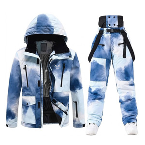 Combinaison de ski à capuche imprimée numériquement, respirante, légère, imperméable 10 000 mm, couleur et logo personnalisables, vente chaude - Product Image 1