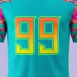 Jersey de Fútbol Americano Sublimado Personalizado de la Mejor Calidad, Manga Corta, Logotipo Bordado Personalizado, Malla Duradera y Cómoda - Product Image 4