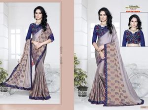 LeBeLe - Nuevo Sari de Chifón con Lentejuelas Estilo Bollywood para Mujer, Diseño Personalizado, Secado Rápido, Protección Solar, para Fiestas - Product Image 3