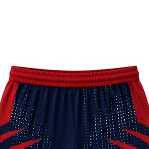 Shorts de basketball pour hommes, bleu marine et rouge, sublimés, légers, vêtements de sport performants pour l'entraînement en équipe, les matchs et les entraînements - Product Image 3
