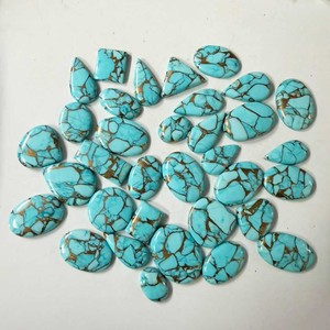 Lot de pierres précieuses cabochons en cuivre bleu ciel de 10-30 mm, haute qualité, formes variées, certifiées CMA, pour la fabrication de bijoux et d'échantillons - Product Image 3