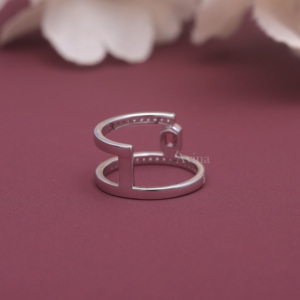 IGI Certified Fancy Pink Lab Grown Diamond Spiral Open <b>Ring</b> Solid 925 Sterling <b>Silver</b> <b>Emerald</b> Cut Diamond Wrap <b>Ring</b> - Product Image 5