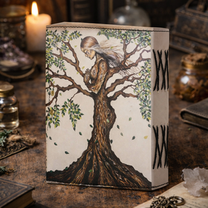 Carnet en cuir fait main vintage, motif arbre de vie en relief, journal vierge avec fermoir et papier vintage à bords festonnés faits main - Product Image 2