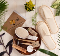 Kit d'articles de toilette d'hôtel de luxe et durables, accessoires de salle de bain écologiques en bambou, articles de toilette pour chambre d'hôtes, fournitures hôtelières