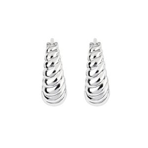 Handcrafted bohemian sterling silver hoop <b>earrings</b> with ethnic artisan design lightweight statement jewelry for women gift - Product Image 2