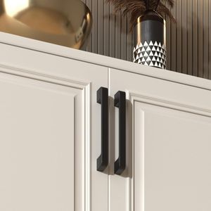 Paquete de 10 tiradores y manijas de aleación de zinc macizo negro mate de 5 pulgadas para cajones de cómodas y gabinetes de cocina, herrajes para muebles - Product Image 4