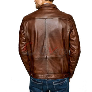 Chaqueta de Cuero para Hombre, Nueva Moda, Chaqueta de Cuero Resistente al Viento, Venta Caliente - Product Image 4