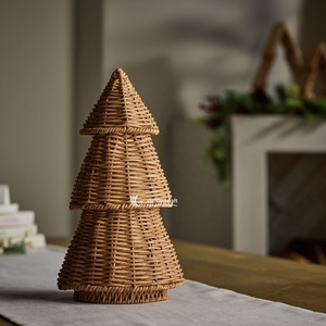 Arbre de Noël décoratif multi-usage en jacinthe d'eau pour table, étagère, cheminée, bureau, décoration de vacances saisonnière - Product Image 3