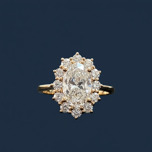 Anillo de Compromiso con Diamante Ovalado Cultivado en Laboratorio de 2.65CT, Certificado IGI, VVS2, Color F, Oro de 14K con Baño de Rodio - Product Image 1