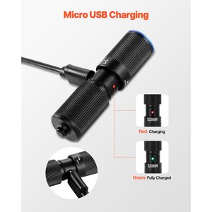 Mini Torcia LED Ricaricabile a Portachiavi, 200 Lumen, Tascabile con 2 Modalità di Illuminazione, Impermeabile IPX7, Colore Rosa - Product Image 5