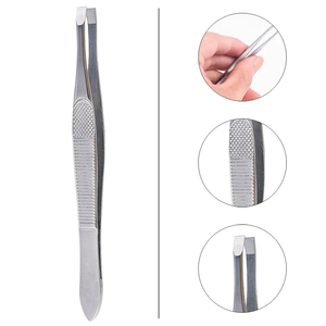 Professional Eyebrow Tweezers Stainless Steel Precision Slant Tip Hair <b>Removal</b> <b>Tool</b> Stainless Steel Eyebrow Tweezers - Product Image 3
