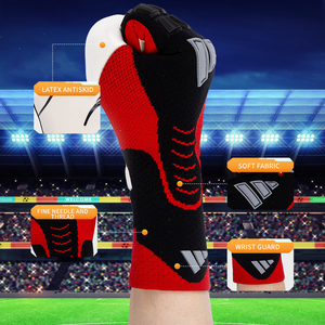 ถุงมือผู้รักษาประตูฟุตบอล WEMBLY SPORTS หนังแท้ ระดับมืออาชีพ กันลื่น กันน้ำ ป้องกันนิ้วมือ ปรับขนาดได้ แบบสวม - Product Image 6
