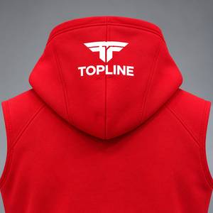 Conjunto de Sudadera sin Mangas con Capucha y Pantalones Cortos para Hombre, Personalizado, de Algodón Rojo, Informal, Transpirable, de Verano - Product Image 4