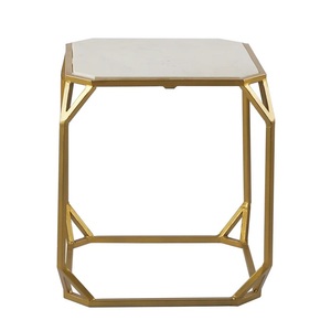 Premium Cast Aluminum Bar <b>Table</b> Set Geometric Frame Design <b>Marble</b> Look Tops Compact <b>Nesting</b> Style Durable Modern Luxury Accent - Product Image 4