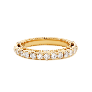 Anillo de eternidad vintage de oro amarillo de 18 quilates con diamantes cultivados en laboratorio, corte brillante redondo, diseño floral Milgrain, certificado por IGI. - Product Image 4