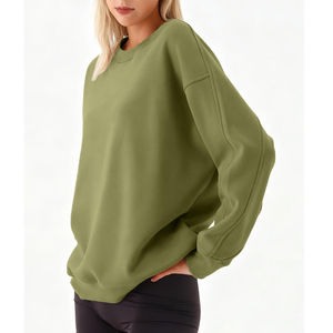 Sweat-shirt pour femme en molleton de coton épais de haute qualité, coupe oversize, entièrement personnalisable, style streetwear, prix abordable - Product Image 3