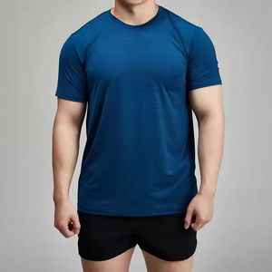 T-shirts ajustés de couleur unie pour hommes – Choix populaire très demandé pour la musculation – Vêtements de sport à prix de gros - Product Image 3