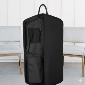 Full Grain Genuine Leather Modern Zipper Suit Carrier Luxury Garment Bag Heavy Duty Business Travel Cover LSC-0025 - Product Image 2