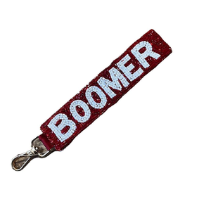 Porte-clés artisanal perlé fait main avec sangle en cuir durable et broderie de perles complexe, porte-clés lettre multi-styles - Product Image 1