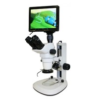 Microscopios Estéreo con Pantalla LCD, Enfoque Manual, Ajuste Dióptrico de ±5d, Soporte para Pantalla Externa