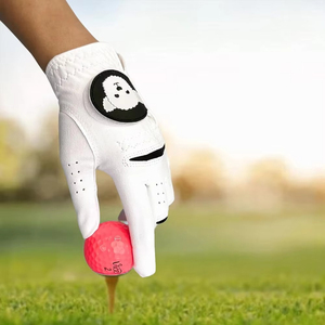 Guantes de golf blancos y naranjas de cuero Cabretta, antideslizantes, transpirables, unisex, modelo VV-GG-632 de Vantrex Industries - Product Image 5
